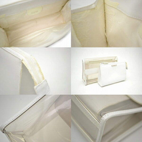 11411488 2 Gucci Clutch Bag Vinyl Leather White Off White