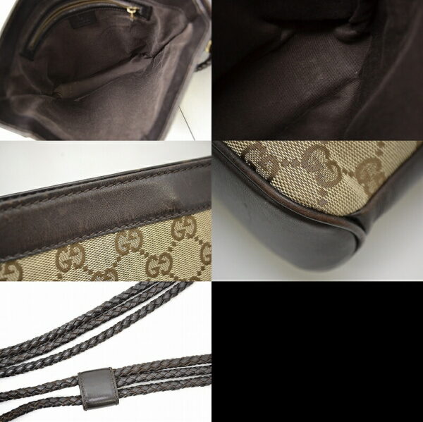 11430176 2 Gucci Leather Shoulder Bag Khaki Beige Brown