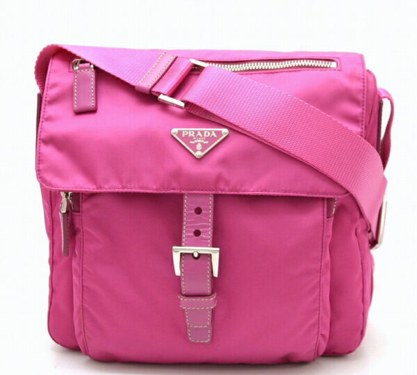 11430801 Prada Nylon Shoulder Bag Pink