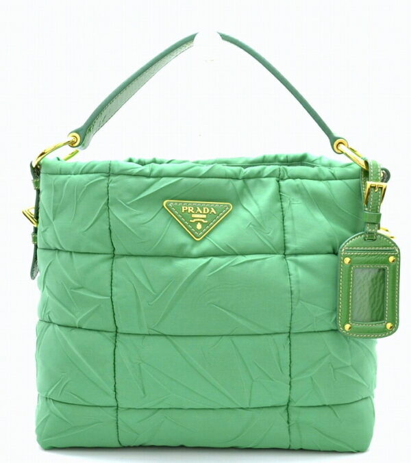 11430836 Prada Nylon Shoulder Bag Green