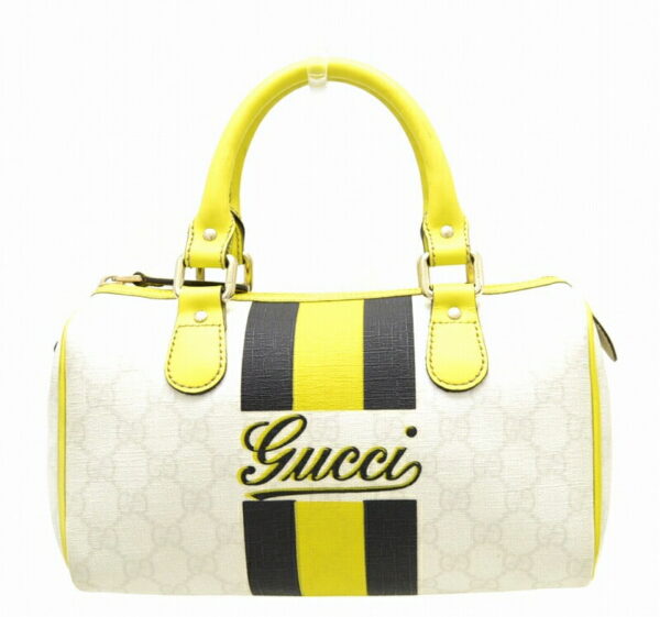 11430847 Gucci GG Plus Joyline Handbag White Yellow Black