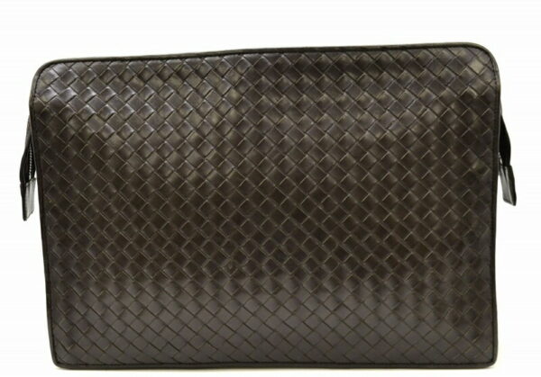 11440715 Bottega Veneta Intrecciato Clutch Bag Brown Brown