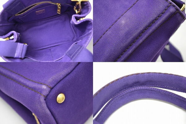 11440751 2 Prada Canapa Mini Tote Bag 2Way Handbag Purple