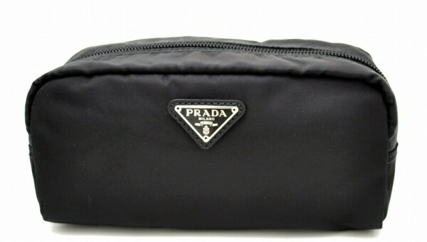 11440787 Prada Nylon Cosmetic Pouch Black