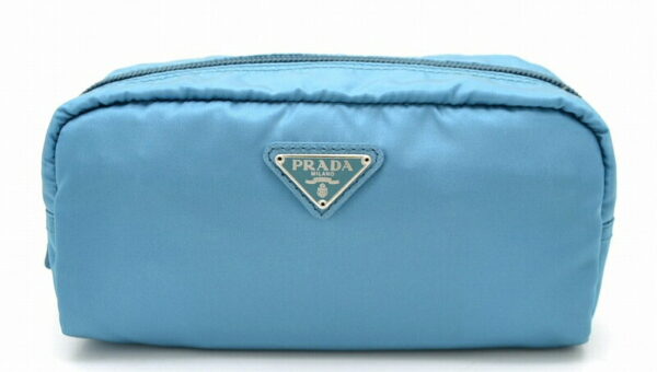 11440793 Prada Nylon Cosmetic Pouch Blue