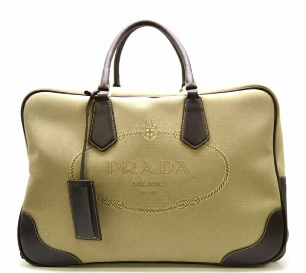 11441010 Prada Nylon 2Way Handbag Shoulder Bag Khaki Brown