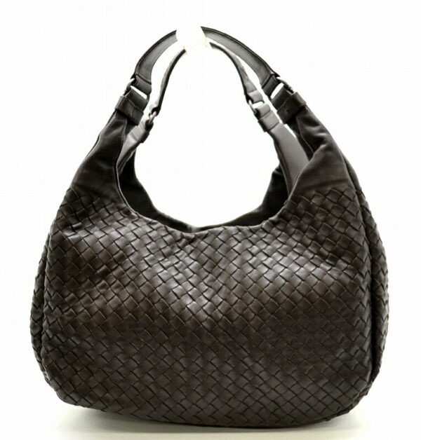 11441023 Bottega Veneta Intrecciato Campana Shoulder Bag Brown Brown