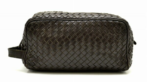 11451254 Bottega Veneta Intrecciato Clutch Bag Brown