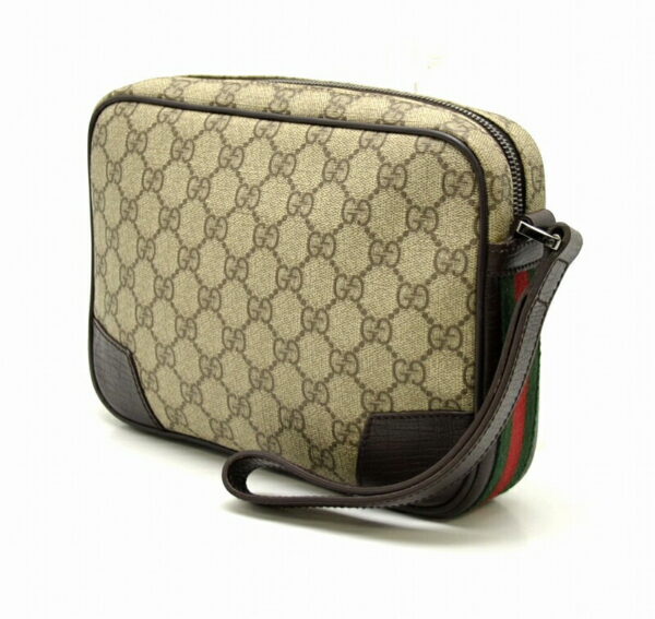 11460171 1 Gucci GG Supreme Shoulder Bag Clutch Brown