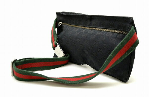 11460447 1 Gucci GG Canvas Body Bag Waist Pouch Black