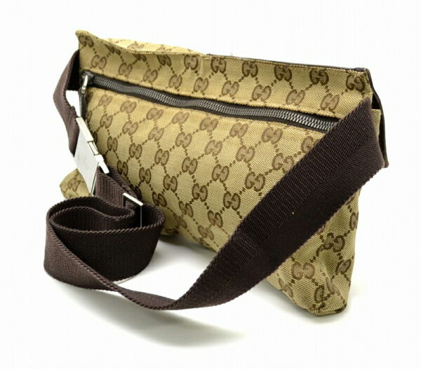 11460588 1 Gucci GG Canvas Waist Pouch Khaki Beige Brown