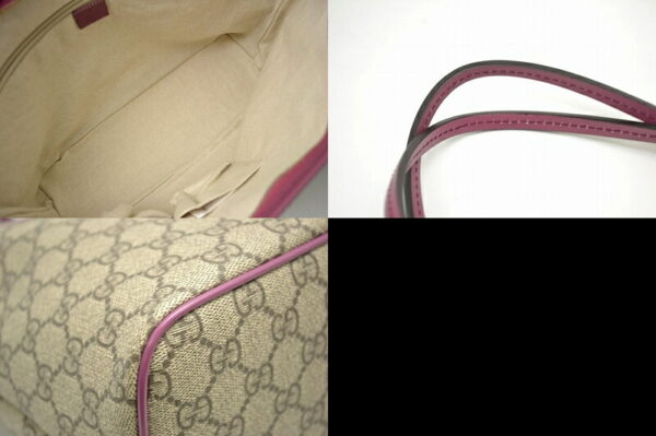 11460621 2 Gucci GG Supreme Tote Bag 2WAY Khaki Beige Mauve Purple