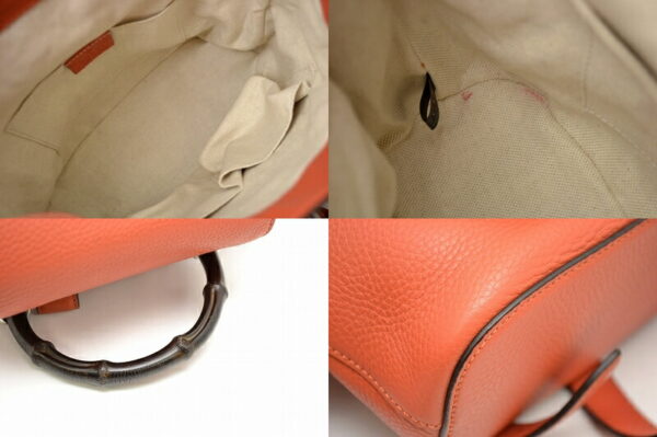 11460782 2 Gucci Bamboo Rucksack Backpack Orange Black