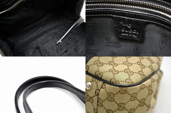 11461266 2 Gucci GG Handbag Tote Leather Beige Black