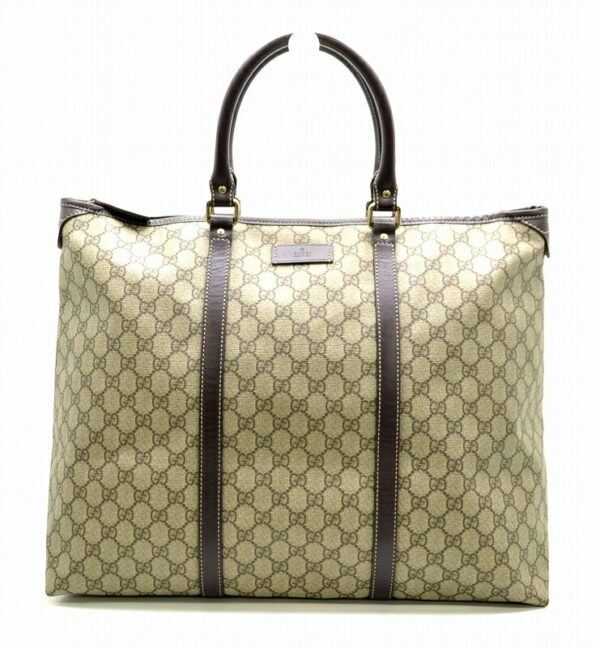 11461522 Gucci GG Supreme GG Plus Tote Travel Bag Brown