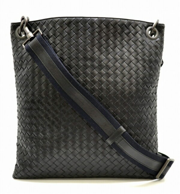 11461613 Bottega Veneta Intrecciato Crossbody Shoulder Bag Black