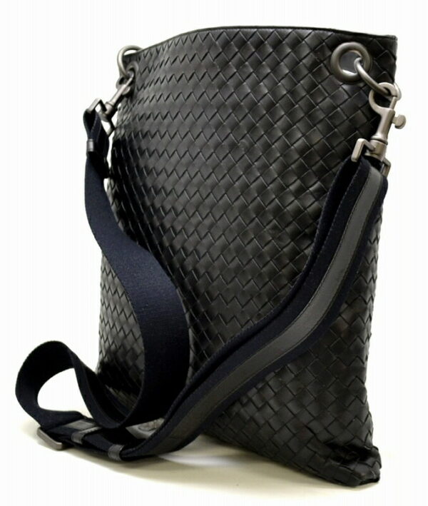 11461613 1 Bottega Veneta Intrecciato Crossbody Shoulder Bag Black