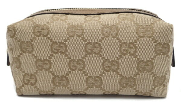 11470413 Gucci GG Pouch Makeup Pouch Khaki Beige Bronze