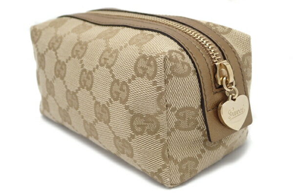 11470413 1 Gucci GG Pouch Makeup Pouch Khaki Beige Bronze