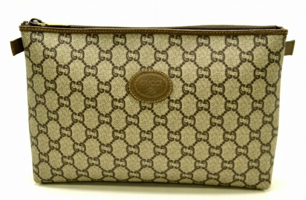 11470851 Gucci GG Plus Shoulder Bag Handbag Clutch Khaki Beige Brown