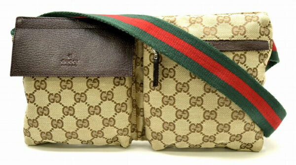 11470860 Gucci GG Body Bag Waist Pouch Khaki Beige Brown