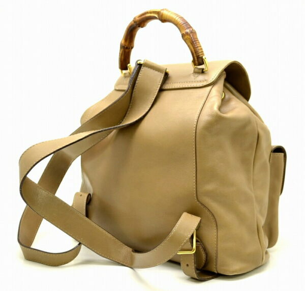 11471505 1 Gucci Bamboo Rucksack Beige Brown