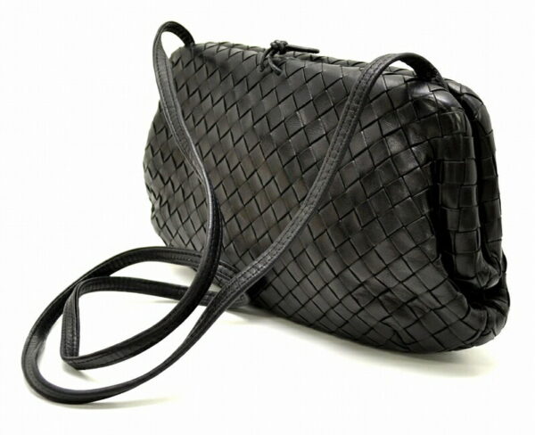 11471707 1 Bottega Veneta Intrecciato Gamaguchi Shoulder Bag Black