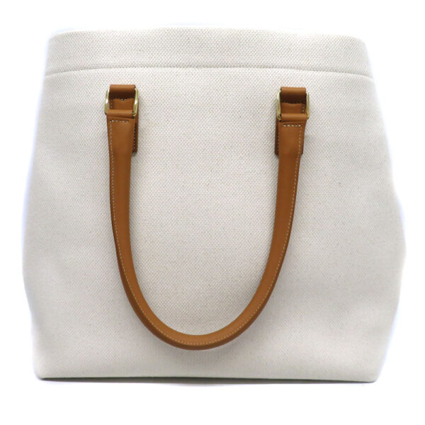 1148 Celine Horizontal Cover Canvas Leather Tote Bag Beige