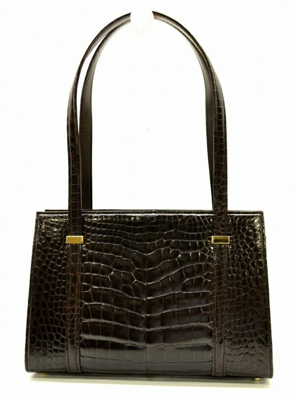 11480767 Gucci Croco Handbag Brown