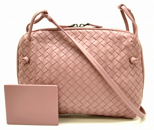 11480768 Bottega Veneta Calf Crossbody Bag Smoky Pink