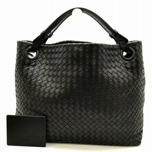 11480843 Bottega Veneta Intrecciato Tote Bag Black