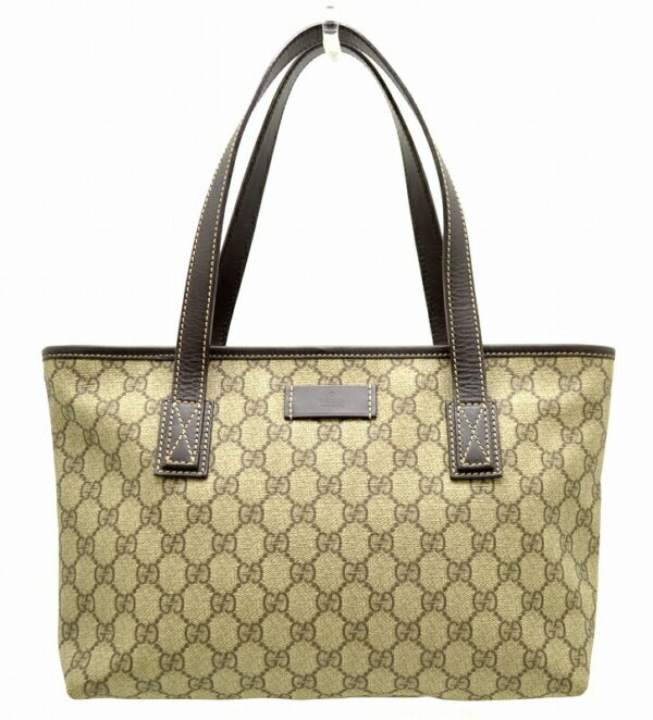 11480927 Gucci GG Supreme Shoulder Bag Tote Khaki Beige Brown