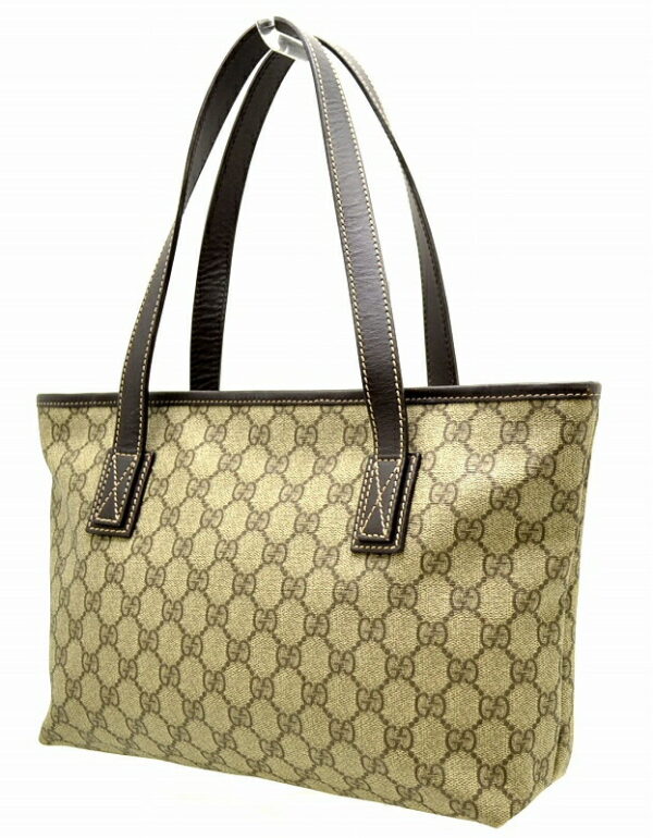 11480927 1 Gucci GG Supreme Shoulder Bag Tote Khaki Beige Brown