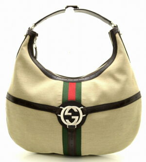 11481141 Gucci Crossbody Leather Canvas Shoulder Bag Beige