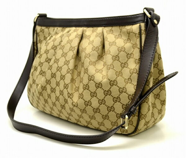 11481511 1 Gucci GG Canvas Sookie Shoulder Bag Khaki Beige Brown