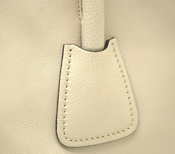 11491326 5 Prada Glace Calf Leather 2way Shoulder Crossbody Bag Ivory