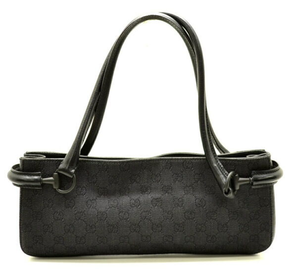 11500366 Gucci Leather Nylon Shoulder Tote Black