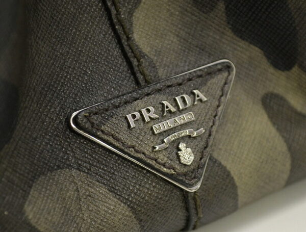 11500413 7 Prada Leather 2way Shoulder Bag Camouflage Dark Green