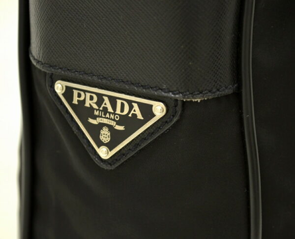 11500507 4 Prada Nylon Leather Shoulder Crossbody Bag Black