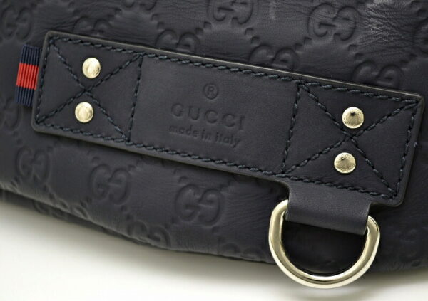 11500719 6 Gucci Guccissima Body Bag Waist Pouch Rubber Coating Navy