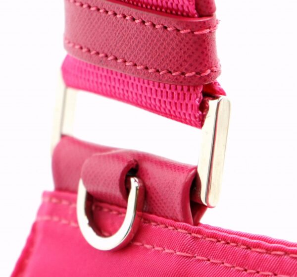 11500817 6 Prada Nylon Leather Shoulder Crossbody Bag Pink