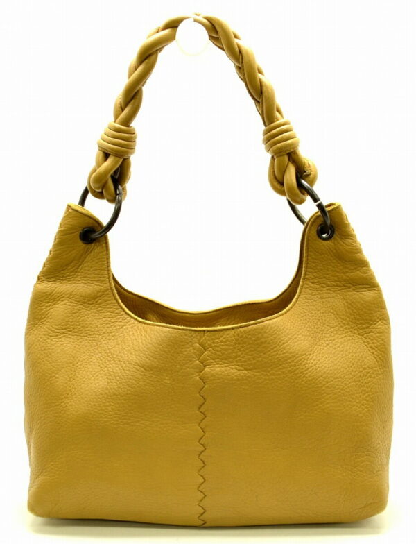 11500852 Bottega Veneta Leather Shoulder Bag Yellow