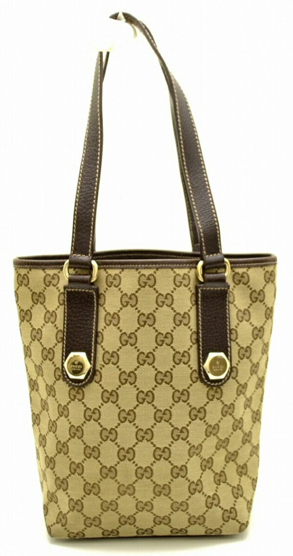 11500853 Gucci GG Tote Bag Bucket Style Khaki Beige Brown