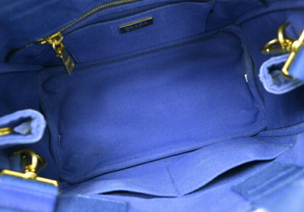 11501030 4 Prada Canapa Denim 2way Shoulder Tote Bag Cobalt Blue