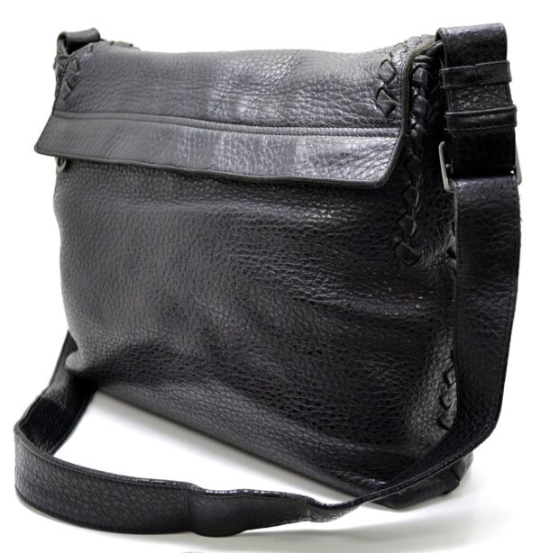 11501140 1 Bottega Veneta Leather Messenger Bag Black