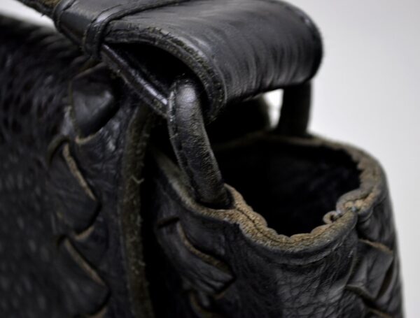 11501140 7 Bottega Veneta Leather Messenger Bag Black