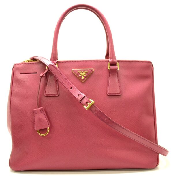 11501198 Prada Saffiano Leather 2way Shoulder Handbag Pink