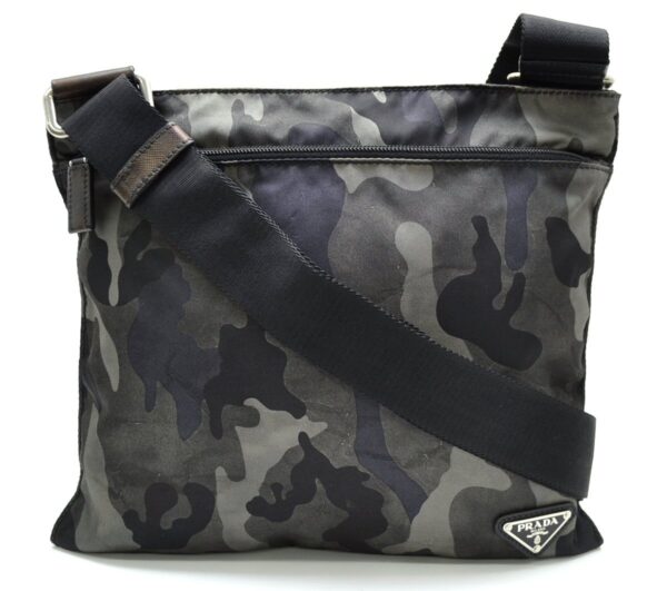 11501207 Prada Nylon Camouflage Shoulder Crossbody Bag Khaki Black