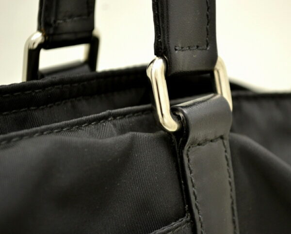 11501215 6 Prada Nylon Leather 2way Shoulder Bag Black