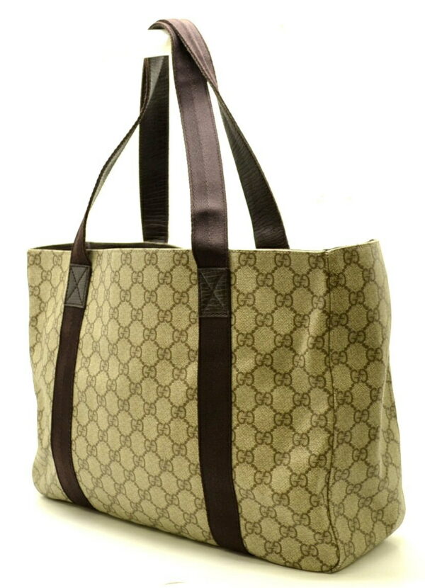 11510063 1 Gucci GG Plus Supreme Tote Bag Khaki Beige Brown